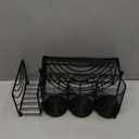 Metal Utensil Caddy with 5 Compartments, Black Mesh Silverware Caddy Organizer, Flatware Storage Holder for Napkins, Plates, Party, Camping, Picnic, Buffet, RV, BBQ, Kitchen, Countertop