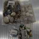 YISZM. Indoor Outdoor 2lb Stone one grey and one White Package with added miniature decorative flower pots and stickers.