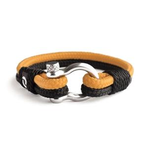 Mens Rope Bracelet - Stainless Steel Silver Shackle, Extremely Durable and Scratch Resistant Waterproof Paracord, Handmade, Nautical Wristband for Men 12-7 Pack Of 2