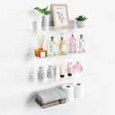 upsimples 4 Pack 15x6 Inches Acrylic Bathroom Shelves for Wall, Floating Bathroom Shelves Over Toilet, Storage Shelf for Toilet Paper, Towels and Toiletries, Clear