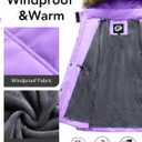 Girls Winter Coat Warm Puffer Jacket Long Fleece Lined Coat With Removable Hood 11-12