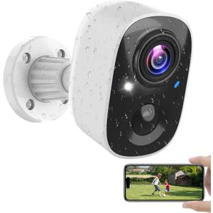 Security Cameras Wireless Outdoor Indoor, 2K Battery Powered WiFi Camera for Home Security, AI Motion Detection, Color Night Vision, IP66 Weatherproof, 2-Way Talk, Siren Alarm, SD/Cloud Storage