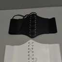 JASGOOD 2 Pack Womens Elastic Costume Waist Belt Lace-up Tied Waspie Corset Belts for Women Corset Belt (Fit Waist Size 27"-30", Black+white)