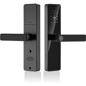 Smart Keyless Entry Door Lock with Handle,Fingerprint Lock Deadbolt,Auto Lock Deadbolt with Keypad,Biometric Door Lock, Smart Front Handle Set