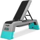 Yes4All Multifunctional Aerobic Deck - Versatile Fitness Station, Weight Bench, Aerobic Stepper, Plyometrics Box for Cardio Workouts and Strength Training (B. Blue/Grey)