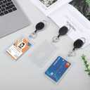 5 Set Badge Holder Retractable Clip Heavy Duty Badge Reel with Acrylic Clear Vertical ID Card Badge Holders for Work Office Nurse Teacher Student