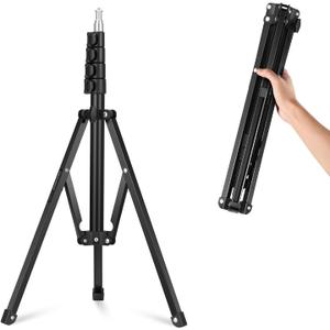 NEEWER 71" Portable Metal Camera Tripod Stand, Reverse Folding Light Tripod with LED Light Ring, Reflector, Flip Locks for Live Streaming, Vlog, Video Recording, ST180R