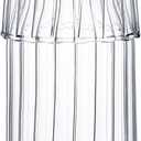 Sizikato 15 Oz Clear Striped Glass Bedside Night Water Carafe with Tumbler Glass. (Stripes)