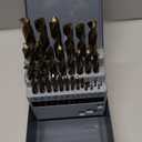 Cobalt Left Hand Drill Bit Set, 29Pcs M35 High Speed Steel Jobber Length Drill Bit Kit for Hardened Metal, Stainless Steel, Cast Iron, Wood and Plastic, with Index Storage Case, 1/16"-1/2"