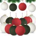 12 Pack Crochet Christmas Ball Ornaments Christmas Knitted Tree decorr - Earthy Tones & Festive Colors for Xmas Tree Decorating (Vintage Christmas Set, 4 inch)