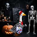 Talltalk Halloween French Artist Goose Outfit Clothes for 23" High Cement or Plastic Goose Lawn Clothing Porch Garden Costume for Porch Yard Lawn Patio Outdoor Statue Art