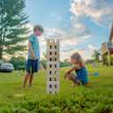 GOTHINK Giant Tumbling Tower Game, Super Large 51pcs Wooden Blocks Stacking Game, Stacking to Over 6 Feet, Jumbo Timber Blocks with Carry Bag, Jumbo Outdoor Indoor Game Toy Gift for Kids and Adults
