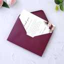 PONATIA 50 Pack A4 Envelopes, 4.25 x 6.12'' Shimmer Sparkle Burgundy Envelope Perfect for Gift Cards, Wedding Details Cards, Thank You Cards and any 4x6" Inner Sheets