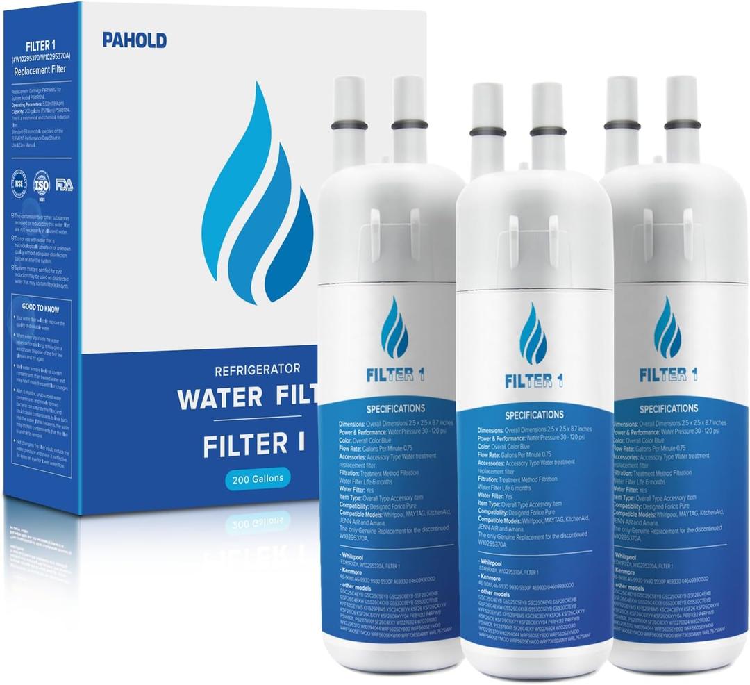 EDR1RXD1 Replacement for Whirlpool EDR1RXD1, W10295370A, Everydrop, WHR1RXD1, P8RFWB2L, P8WB2L, P4RFWB, 46-9930, 46-9081 (3 Pack)