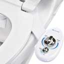 Brondell Bidet Left Hand Bidet Attachment SouthSpa Dual Nozzle - control panel on left side - Dual Positionable Nozzles for front and rear wash, LH-12