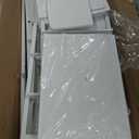 MUTUN 53" Computer Desk with 4 Drawers & Power Outlets, Reversible Home Office Desk with Monitor Stand & Printer Stand, Gaming Desk with Led Lights, Study Writing Work Desk Table for Bedroom (White)