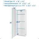 IDYLLOR Bathroom Medicine Cabinet with Beveled Edge Mirrored Door 16 x 36 inch, Recessed or Surface Mount, with Adjustable Glass Shelves