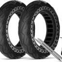 stio Solid Rubber Tire 10x2.5 inch for Segway Ninebot MAX G30 G30P G30LP/Hiboy S2 MAX, Dual Shock Absorption Honeycomb Explosion-Proof Front/Rear Tire 2PCS