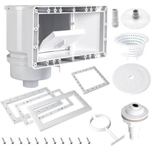 TonGass Complete-Set SP1091WM Thru-Wall Skimmer Kit Compatible with Hayward Above-Ground Pool Skimmers, Wide Mouth Through Wall Skimmer Set for SP1091WM Dyna-Skim Above-Ground Pool Skimmers