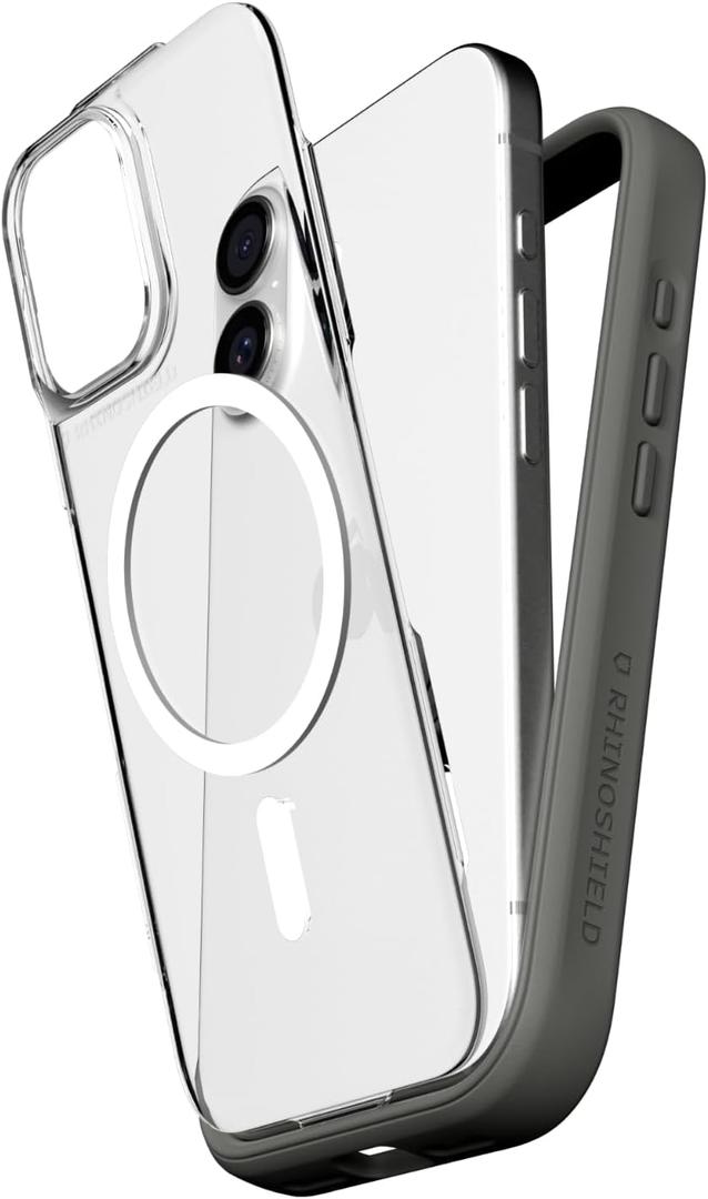 RhinoShield Phone Case Compatible with MagSafe for iPhone 17 | Mod NX - Modular Protective Bumper Case with Backplate, Superior Magnetic, Military Grade Drop Protection - Graphite