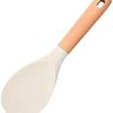 Kichvoe Silicone Rice Spoon with Wooden Handle - Nonstick Rice Scooper for Cooking Serving and Sushi - Versatile Kitchen Utensil for Cooking & Serving