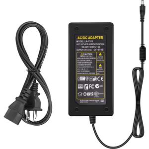 Lamomo 12V 5A Power Supply, LED Strip Adapter, 120V AC to DC Transformer with Output Jack for Neon Rope Light, Light Black (SADY)