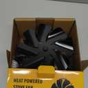 Tomersun Wood Stove Fan 8 Blades Heat Powered, Fireplace Fan Woodstove for Buddy Heater (Included Bracket), Wood Burning Stove Non Electric Thermoelectric Thermal Fan w/Thermometer (Full Medium)