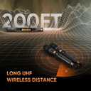 Wireless Microphone System, Metal Dual UHF Cordless Handheld Dynamic Karaoke Mic Set, Auto Scan, Long Range 200ft for Home Karaoke Singing, DJ Party, Church, Wedding, Speech (UM203)