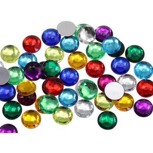 15mm Flat Back Round Acrylic Rhinestones Plastic Gems for Jewelry Making Costume Jewels Cosplay Embelishments - 120 Pieces (Assorted Colors Pack)
