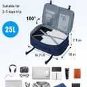 ECOHUB 17'' Travel Backpack, Personal Item Backpack with 13 Pockets, Flight Approved Carry on Backpack with USB Port & Luggage Sleeve, Travel bag for Men & Women, Water Resistant Backpack, Blue