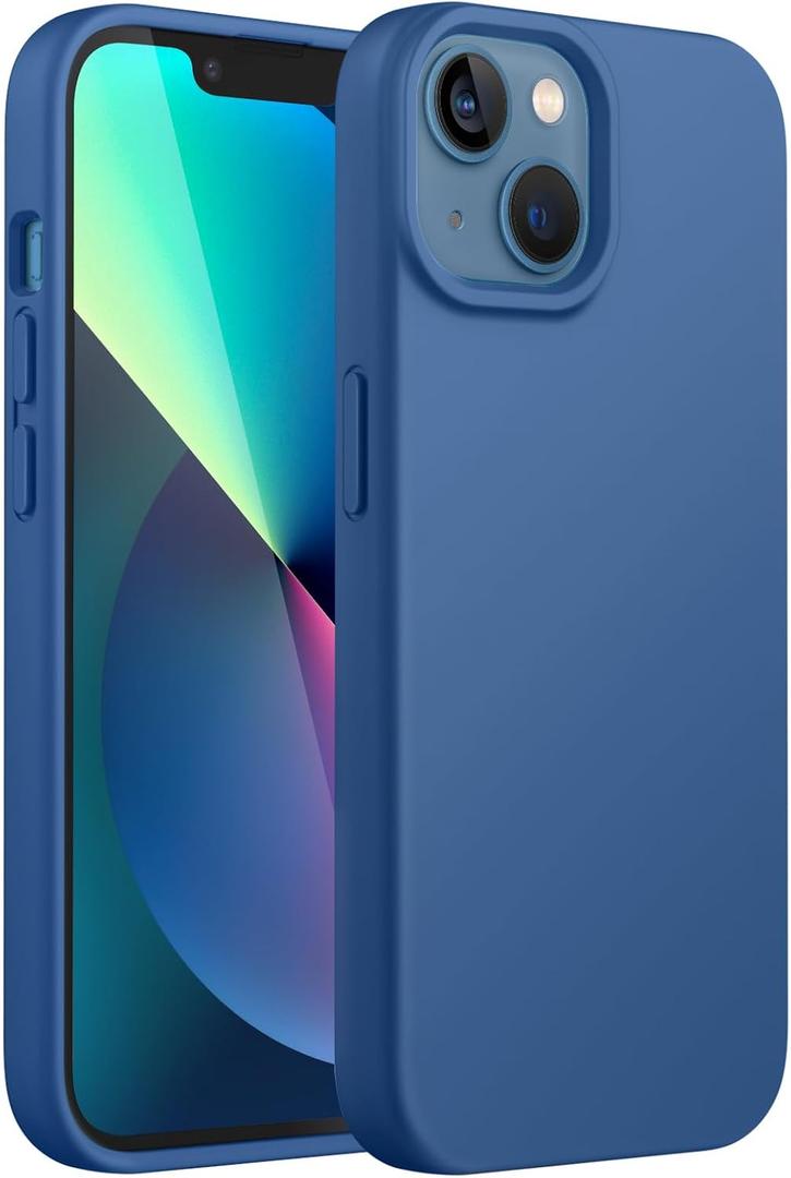 JETech Silicone Case for iPhone 13 6.1-Inch, Silky-Soft Touch Full-Body Protective Phone Case, Shockproof Cover with Microfiber Lining (Blue Jay)