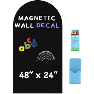 Arch Magnetic Wall Decal - 48" x 24" Matte Finish Chalkboard Sticker for Wall - Magnetic Board for Playroom, Home Classroom(Black)
