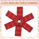 6 Pcs Mexican Table Runners 13x84 Inch Boho Fiesta Table Runners Linen Handwoven Gift Set for Cinco De Mayo Easter Wedding Dia De Los Muertos Party Farmhouse Dining Decor