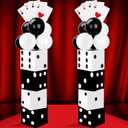 Hollowfly Casino Night Theme Party Decoration Including 8 Pcs 11 Inches Large Dice Boxes 16 Poker Cards 36 Balloons for Dice Game Table Centerpieces Birthday Party Supplies(Stylish)