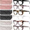 CCVOO Stylish Reading Glasses for Women, Eyeglasses, Blue Light Readers for Women, Computer Eye Glasses, Cheaters (A4 Mix)