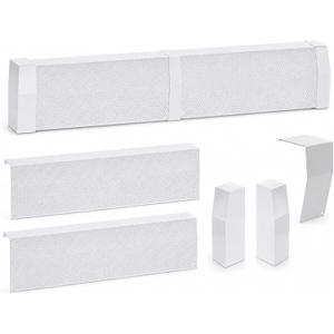 Upgraded Baseboard Heater Cover, Premium Series Compatible, 24-Gauge Galvanized Steel Slip-On with Left/Right Endcaps, Thickened Bending Design for Old Cover Replacement (White, 4 FT)