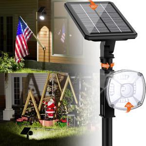 Solar Spotlights Outdoor Waterproof IP67,Cool White LED Floodlight,4 Pack,360Adjustable Prowered Panel,3 Lighting Modes,Garden Decor Outside Spot Lights Focus for Yard/Landscape/House/Lawn/Patio/Tree