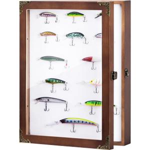 Fishing Lure Display case Display Lure Trophy Fishing Lure Collection Large Shadow Boxes Display Cases Bait Box Wall Display Cabinet Lure Box Memory Box Fish Hook Display case
