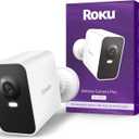 Roku Battery Camera Plus for Home Security - New 2025 Weather-Resistant Outdoor & Indoor Wireless Camera & Pet Monitor with 1080p HD & Two-Way Audio - 4X Rechargeable Battery Capacity