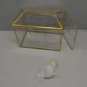 Glass Wedding Card Box with Slot, 10.2'' Large Clear Card Box Gold Brass Gift Card Storage Box with Lock Perfect for Wedding Receptions, Baby Shower, Birthday Party, Bridal Shower