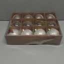 12PCS Clear Glitter Christmas Ball Ornaments, 3.15" Champagne Gold Sequin Christmas Decoration Set, Large Hanging Ornaments for Xmas Tree, Wedding, Holiday, Party