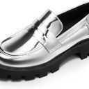 DREAM PAIRS Womens Loafers, Lug Sole Slip On Platform Chunky Penny Loafers for Women Dressy and Work, Business Casual Shoes for Women 9.5