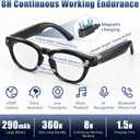 AI Smart Glasses with Camera, 1080P HD Video Recording Glasses, Real-Time Translation, Bluetooth Audio