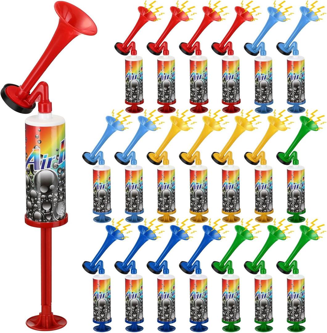 Sratte 20 Pieces Mini Air Horn Hand Pumps Hand Held Loud Sound Football Horn Noisemakers Gift for Adults Football Birthday Graduation Sporting Events Contest Celebrations Party Goodie Bag Fillers