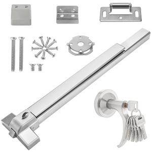 Push Bar Panic Exit Device with Handle, 31 Inch Aluminum Emergency Exit Door Hardware with 6 Keys, Commercial Emergency Door Lock Fits 31"-47" Wood & Metal Doors, Left/ Right Compatible