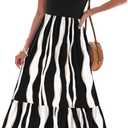 AUSELILY Womens Summer Dresses 2026 Sleeveless Maxi Dress Square Neck Casual Tiered Long Dress with Pockets (XL)