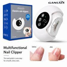 Automatic Electric Nail Clipper with Light, 3-Speeds Levels and Nail Clip Storage, LCD Digital Display, USB Rechargeable Safety Electric Nail Trimmer Suitable for Adults, Seniors, Children (White)