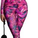 acelyn Women Sexy Two Piece Outfits Mesh Printed Bodycon Flared Pants Sets Club Going Out Birthday Outfits (Lily) XL