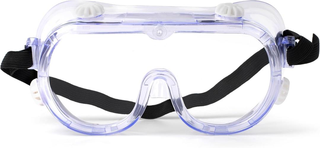 keebomed Chemical Splash Impact Safety Goggle Adjustable Soft PVC Frame, Clear Polyvinyl Chloride Lens, Reusable Eye Protection for Lab, Construction, Painting 1Pack, 