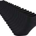 DarkCom Low Cut Ankle Socks for Women and Men, 8 Pairs Thin Cotton Socks (9-13, Black)